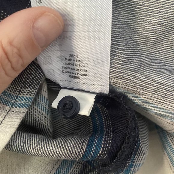 Long Sleeve V-Neck 100% Organic Cotton Top/Blouse Navy/White Size Large - Picture 5 of 12